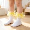 Girls' Breathable Dance Socks with Lace Trim Princess for and Performance