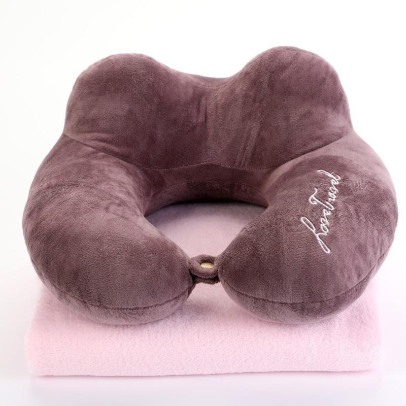 Cartoon Portable U-Shaped Neck Pillow - Foldable & Multifunctional for Travel