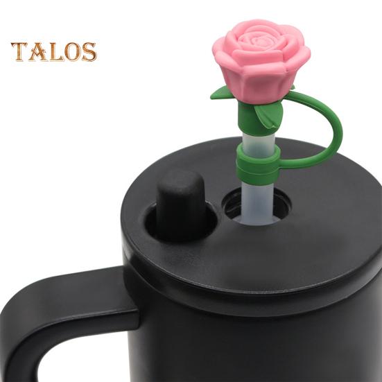 1/9 bucăți capace de paie din silicon pentru ceașcă de 30/40 oz Toppers de paie în formă de floare drăguță pentru pahare Capace de paie de băut rezistente la praf de 10 mm Capace reutilizabile