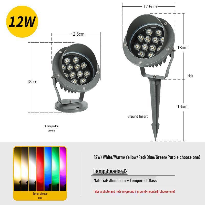 Outdoor Waterproof Tree Spotlight, Garden Floodlight, Landscape Light, Ground Plug Lawn Light