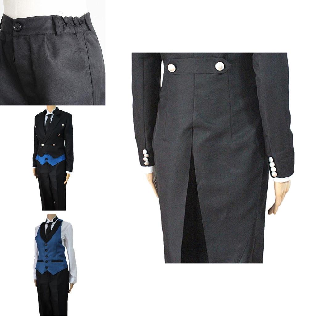 Durable Black Butler Kuroshitsuji Sebastian Michaelis Uniform For Parties And Role Play