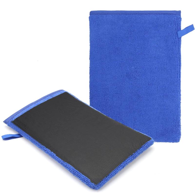 Fine Grade Clay Mitt Car Wash Clay Gloves One Side Clay Bar One Side Microfiber Car Detailing Tool Before Polishing