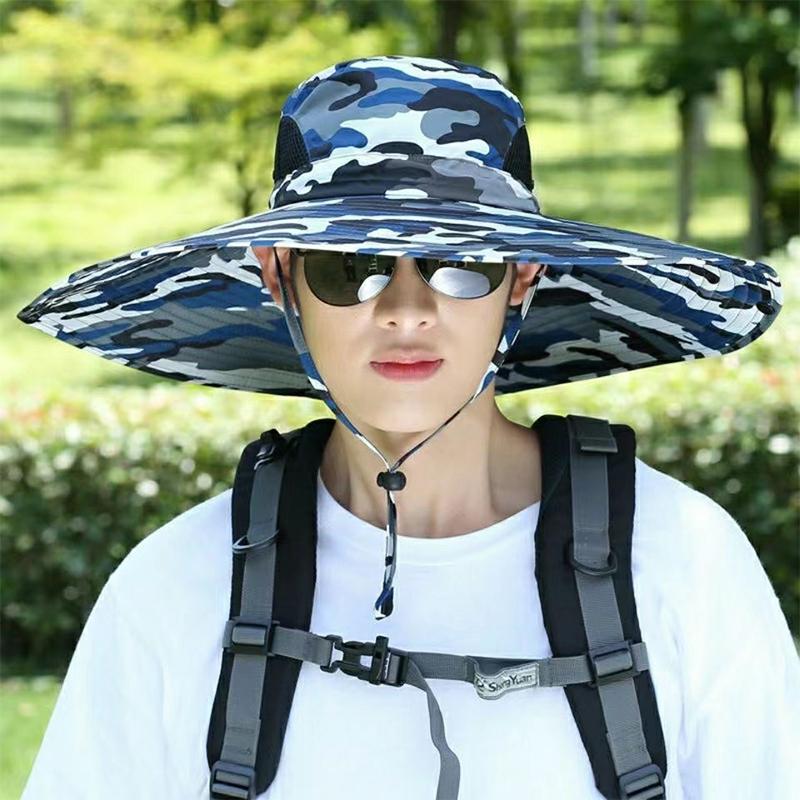 Summer Sun Hats Uv Protection Outdoor Hunting Fishing Cap For Men Women Hiking Camping Visor Bucket Hat Removable Fisherman Hat