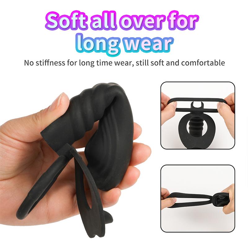 Double Penetration Penis Dildos Vibrators Prostate Massager For Women Men Anal Beads Butt Plug Sex Ring G Spot Massage Vagina