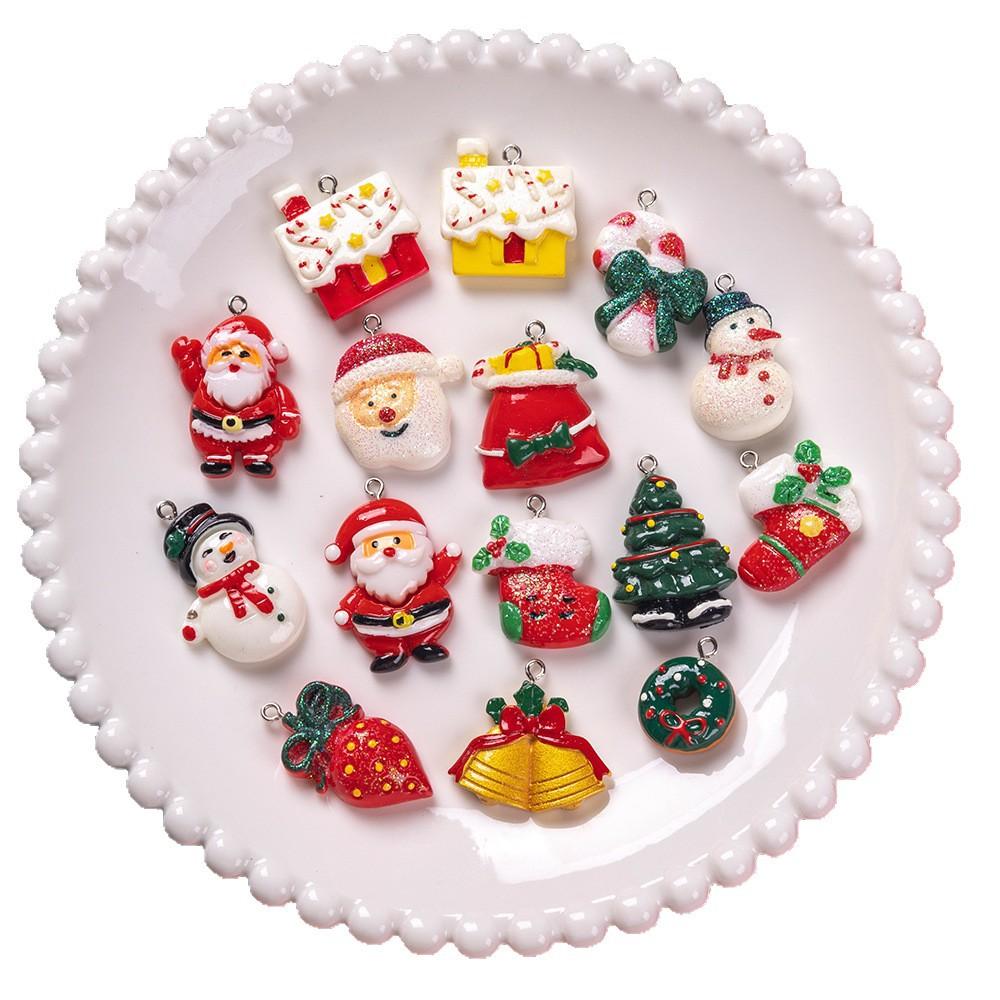 New Christmas Resin Pendant Santa Snowman Christmas Jewelry Accessories Explosion