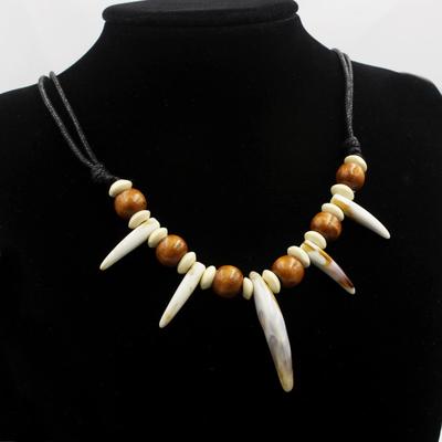 Tribale Imitatie Wolventanden Kralen Ketting Verstelbare Lengte Koppel Ketting Amulet Cadeau