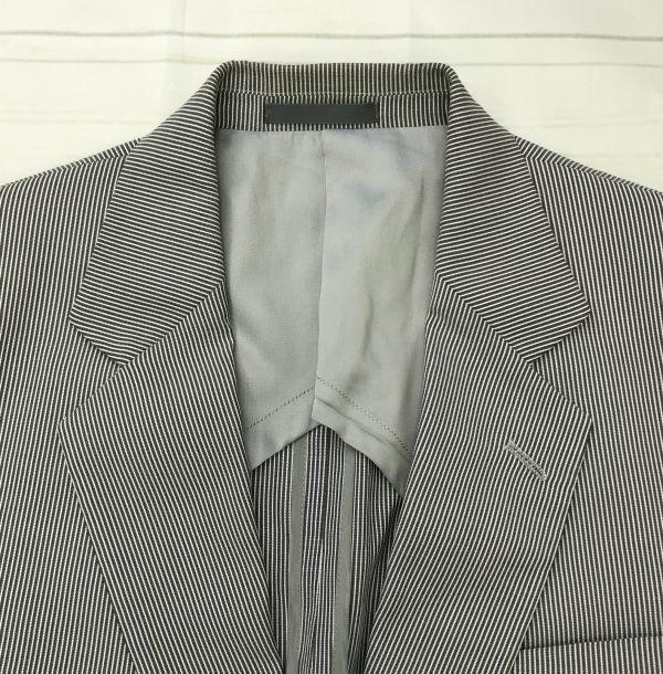 80s-90s Vintage Japan Made/Burberrys/Early Summer Tailored Jacket/M/Gray×White/Stripe/Tencel/Half Lined(USED)