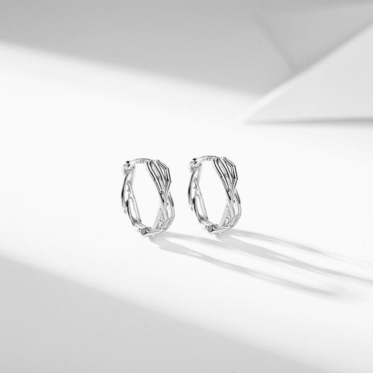 Elegant Asymmetrical Heart Earrings - 925 Silver Needle Korean Style Ear Cuff, Trendy Internet Celebrity Peach Heart Design