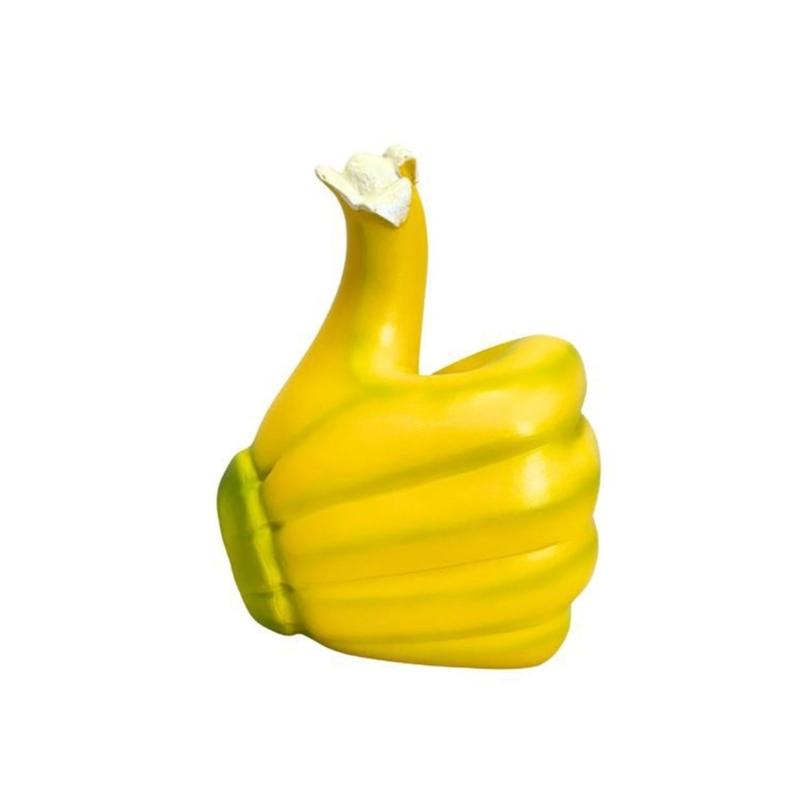 Unique Resins Banana Thumb Up Hand Gesture Figurine Ornament for Home Living Room or Office Tabletop Novelty Decors