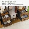SINNONAKA Hanger Rack with Large Costume Storage Large Clothes Pipe Clothes Pants Total Load Capacity 180kg Waterproof Walnut x Drawers, Wardrobe,
