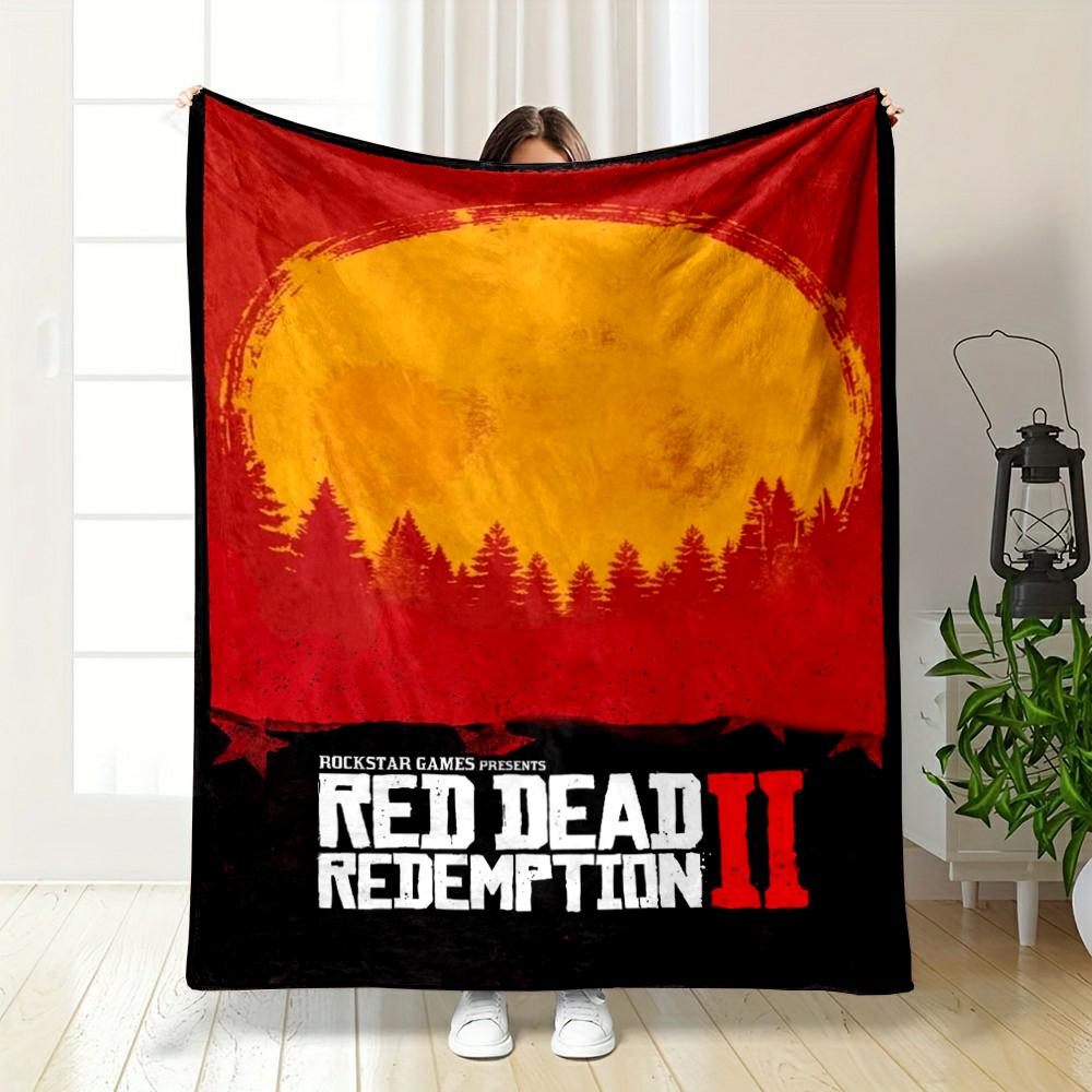 Red Dead Redemption II Game Art Blanket Flannel blanket for bedroom, living room, sofa, and nap sofas.