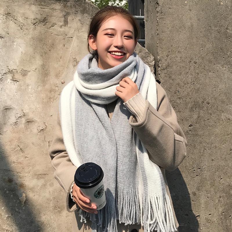 New Scarf for Women in Autumn and Winter Korean Version Warm and Versatile Student Couple Soft Girl Ins Ladies Knitted Scarf Men