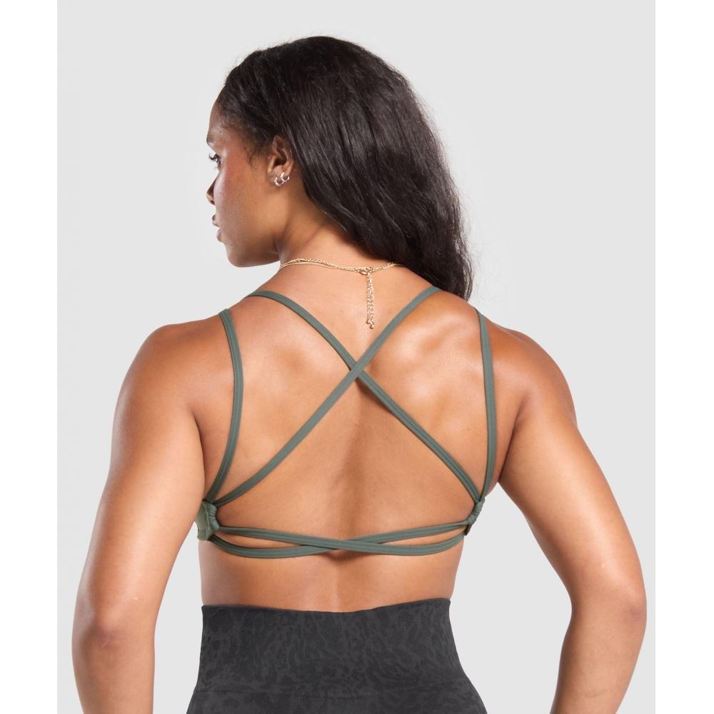 

Gymshark Back Gains Sports Bra Slate Teal B8a5u Tbnh XS