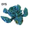 3D Printed Rose Turtle Figurine Movable Joints Flower Sea Tortoise Figure Articulated Animal Model Toy Home Office Bookshelf Desktop Decoration