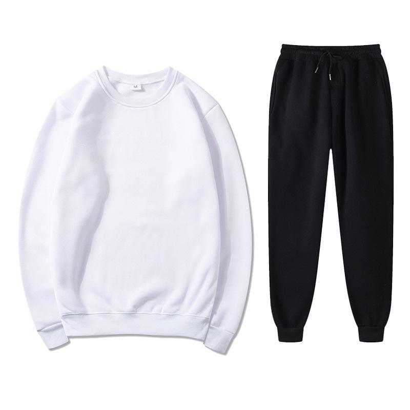 Unisex Autumn/Winter Fleece Sweatshirt & Sweatpants Set: Casual, Loose Fit
