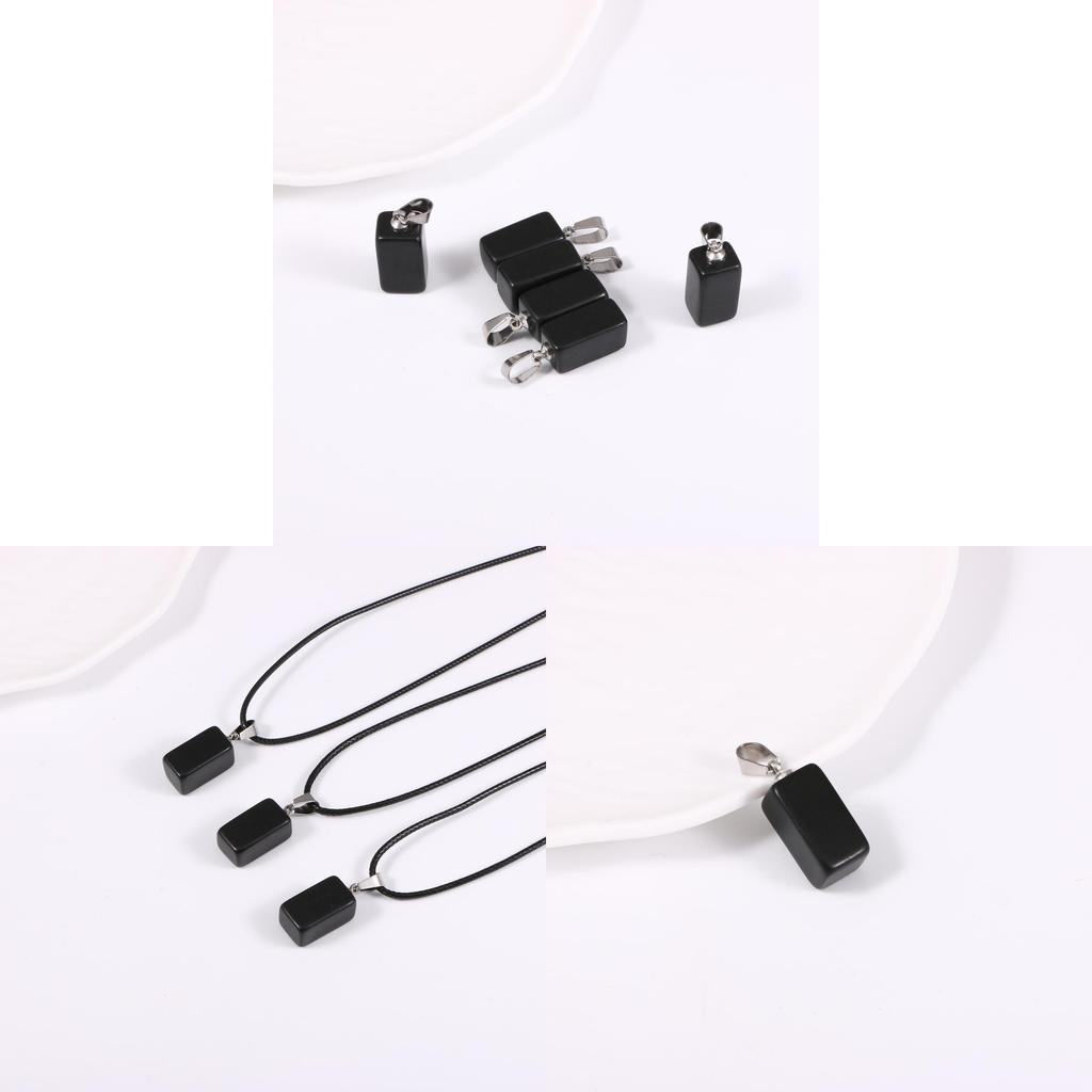 Natural Stone Crystal Pendant With Leather Cord For Jewelry And Fashion Accessories