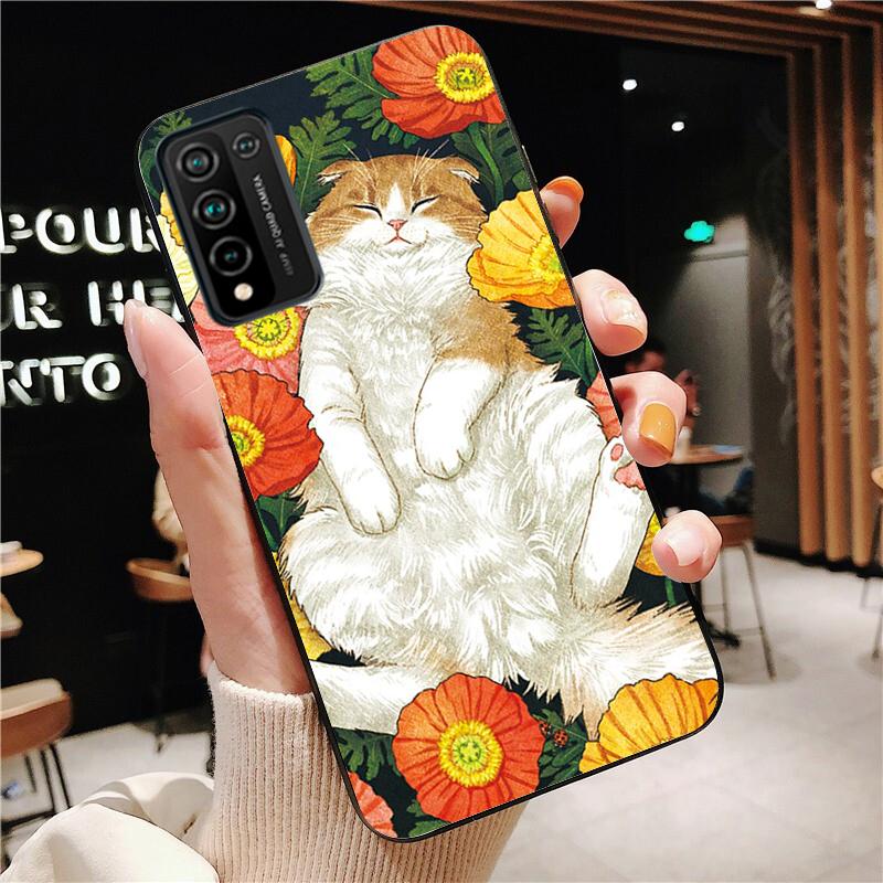Cartoon Katzen Katze Handyhülle für Huawei Honor 50 10X Lite 20 7A 7C 8X 9X Pro 9A 8A 8S 9S 10i 20S 20lite 7X 10 lite
