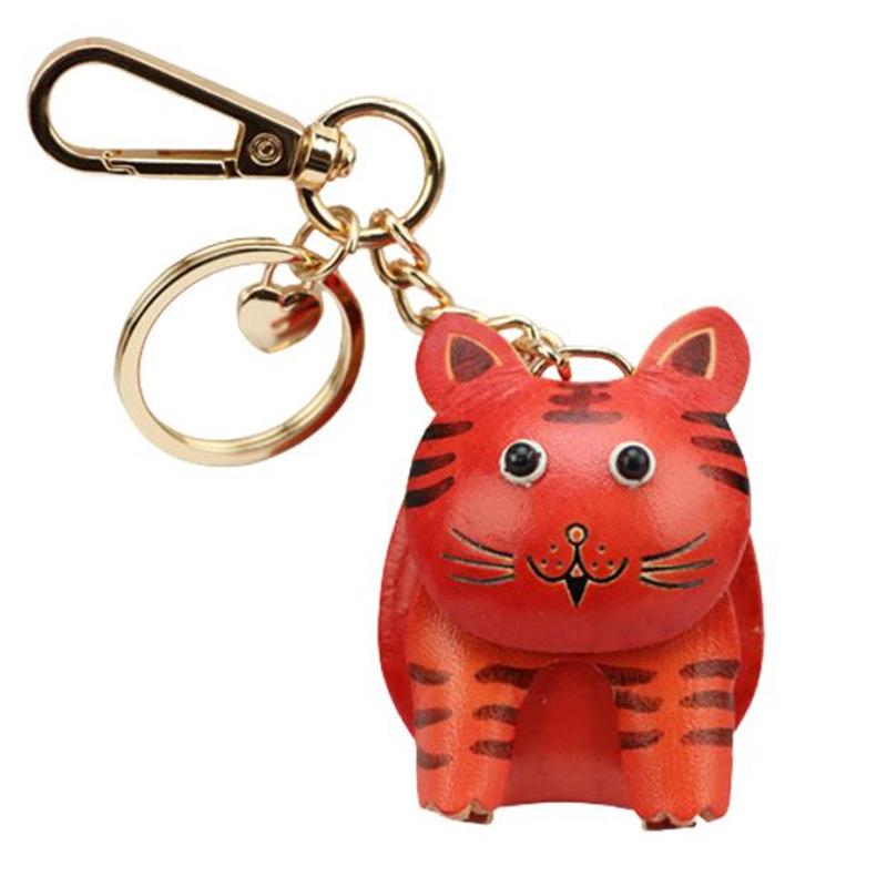 The First Layer Of Cowhide Tiger Pendant, Car Keychain, Leather Rope, Bag, Pendant, Accessories, Zodiac Gifts.