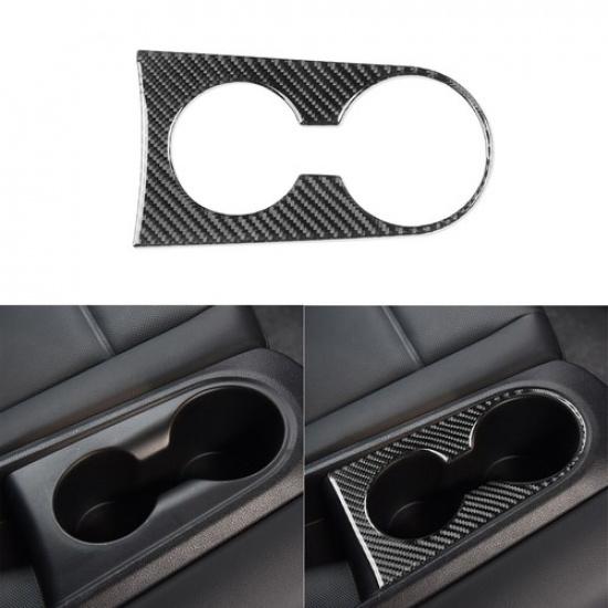 Real Carbon Fiber Rear Water Cup Holder Cover For Hyundai Veloster JS N -22