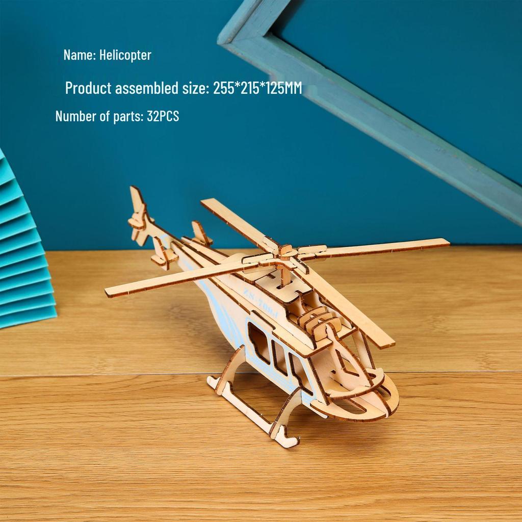 3D Wooden Fighter Bomber & Warship Puzzle Toy for Kids