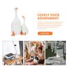 1Set Desktop Decor Resin Duck Shaped Lovely Resin Craft Ornament Home Office Desktop Statue Decoration Scene Layout