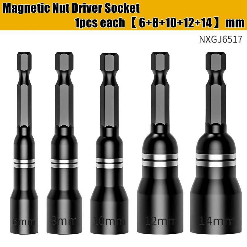 CR-V Steel Magnetic Nut Screwdriver Socket Bits For Power Drills Hex Shank Driver/Adapter Socket Wrench Tool Parts Accessories