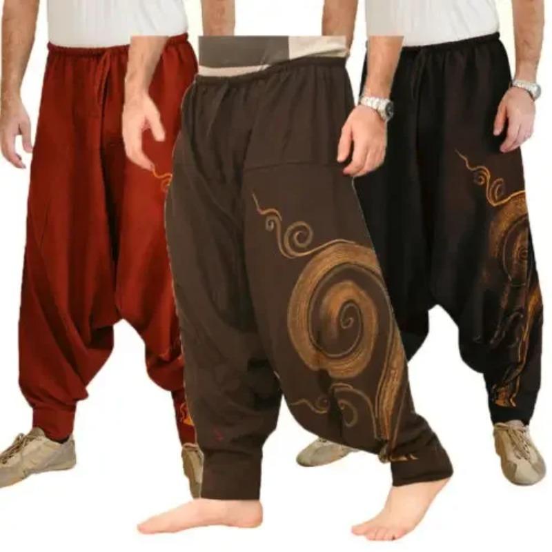 Men's Hippie Yoga Harem Pants Casual Elastic Waist Baggy Men Baggy Hippie Boho Gypsy Aladdin Hippie Boho Harem