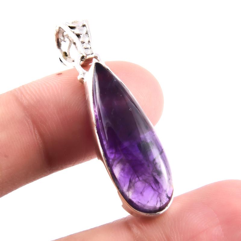 Natural Tiffany Stone Gemstone 925 Solid Sterling Silver Gift Pendant 1.6" W0u25