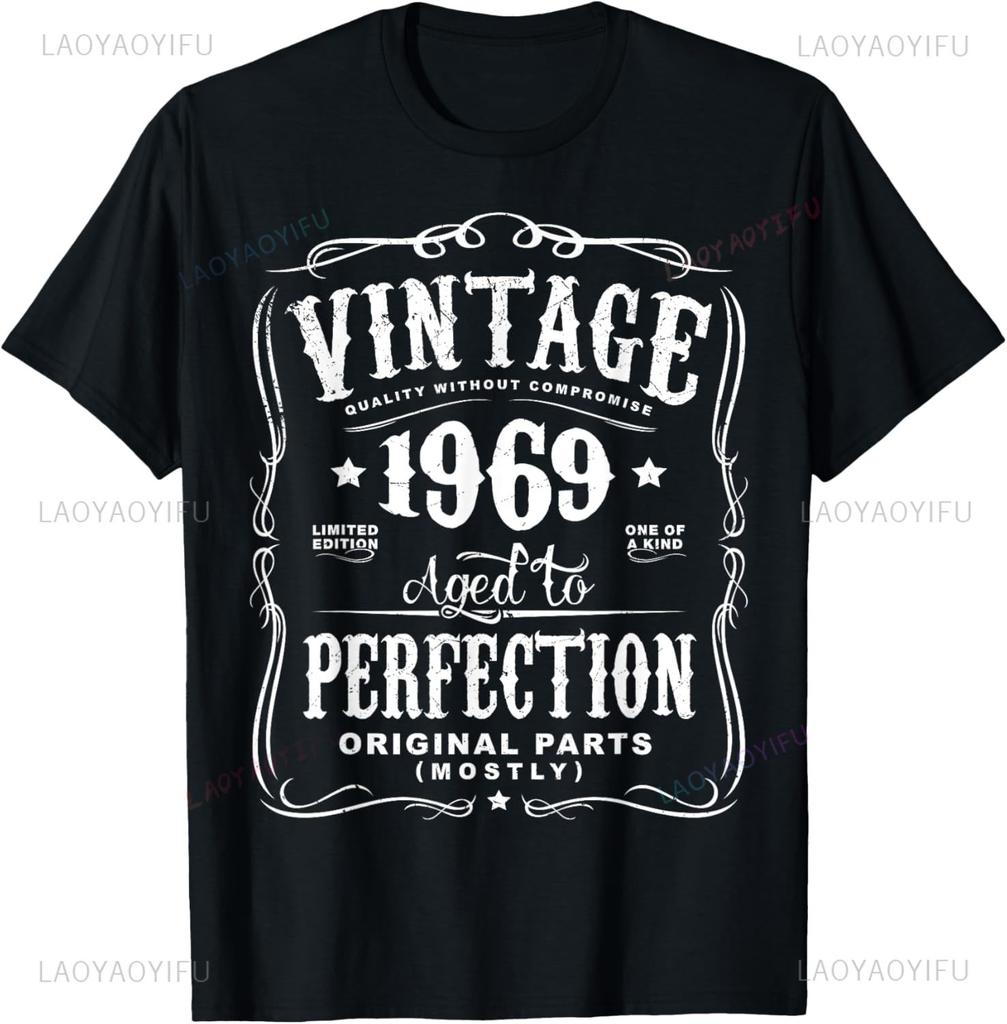 Vintage 56 Birthday Decorations Women Men 56th BDay 1969 Tee T-Shirt Mens T Shirt Print On Demand Short Sleev Camiseta Hombr