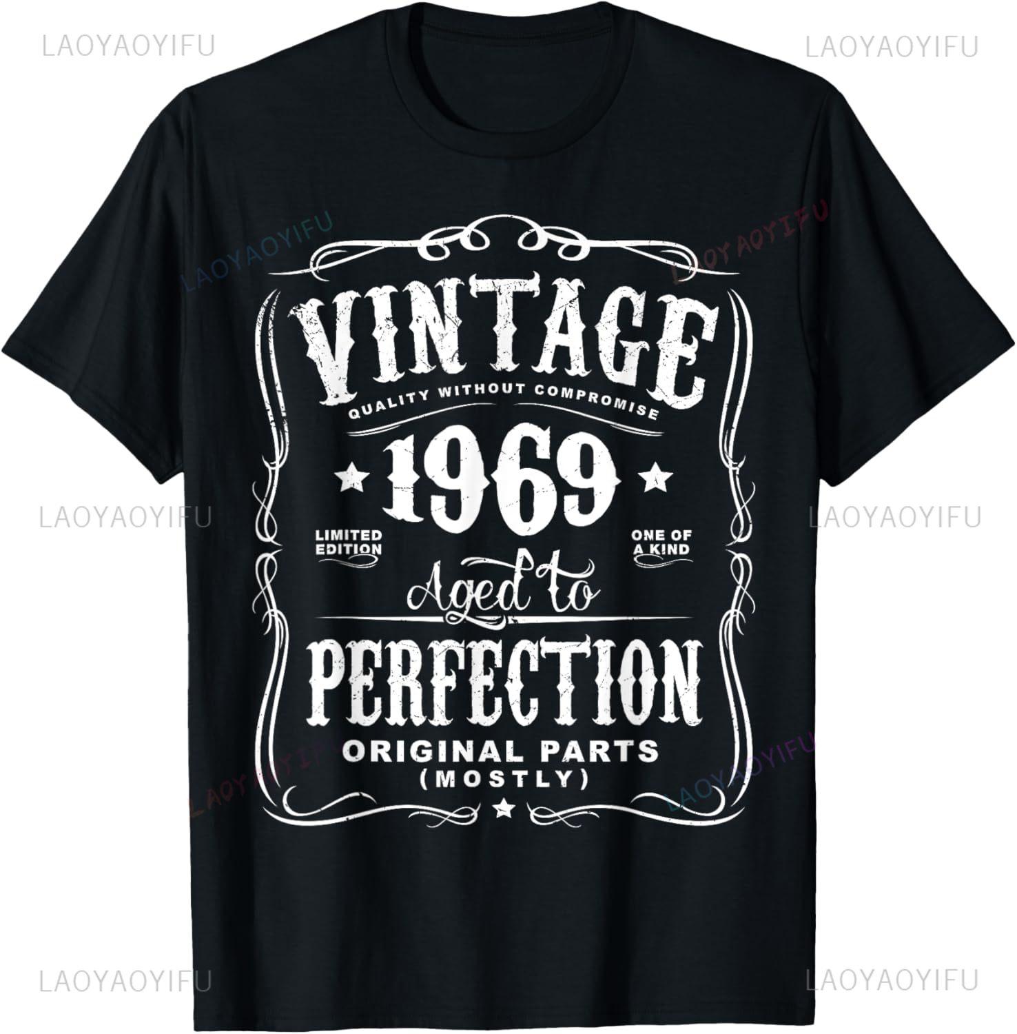 

Vintage 56 Birthday Decorations Women Men 56th BDay 1969 Tee T-Shirt Mens T Shirt Print on Demand Short Sleev Camiseta Hombr S
