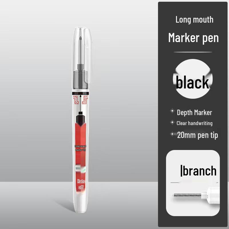 Jin Wannian Refillable Waterproof 45mm Long Head Marker for Construction, Woodworking, Glass, and Oil-Based Drawings