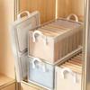Space Saver with Metal Frame Storage Basket Clear Stackable Wardrobe Organizer Large Capacity Clothes Box Closet Organization
