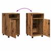Cabinet with Casters Rustic Wood Look 33 X 38 X 60 Cm Engineered Wood