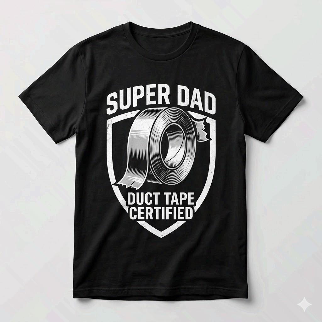 Duct Tape Certified Shirt Funny Repair Dad Tee XXL