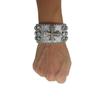 Kreuz Strass Armband Gothic Hip-Hop Punk Diamantenbesetztes PU Leder Armband