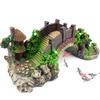 Aquarium Ornament Bridge Resin Rockery Fake Rock Bridges Pavilion Tree Landscape Fish Tank Decoration