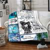 1pc Mom Daughter Love Blessing Print Blanket - Lightweight Flannel Blanket For Sofa, Bed, Living Room, Office, Outdoor Travel, Camping, Soft 040