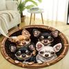 Puppy-Themed Polyester Round Area Rug - Non-Slip, Crystal Velvet, Lightweight - Ideal for Living Room, Bedroom, Chair Mat Home Decor