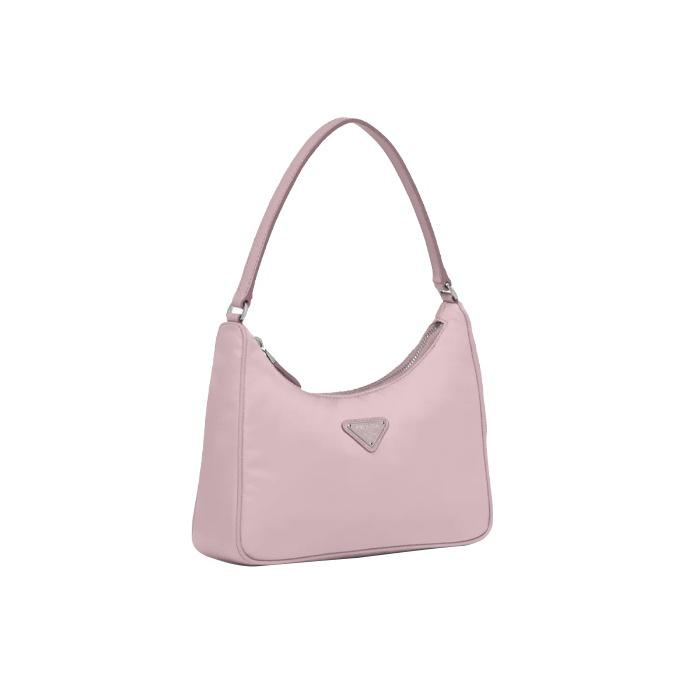 Prada Re-Edition 2005 Enamel Triangle Metal Logo Recycled Nylon Fabric With Saffiano Leather Trim Mini Shoulder Bag Women bags 1NE204_R064_F0E18