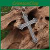 Retro Geometric Cross Necklace Electroplated Finish Unisex Fashion Accessory
