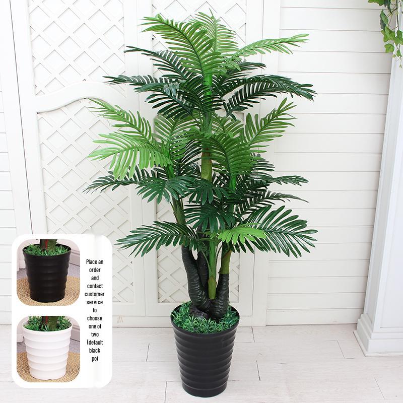 Große künstliche Fischschwanzpalme als Zimmerpflanze | Indoor-Kunstgrün für die Wohnzimmerdekoration