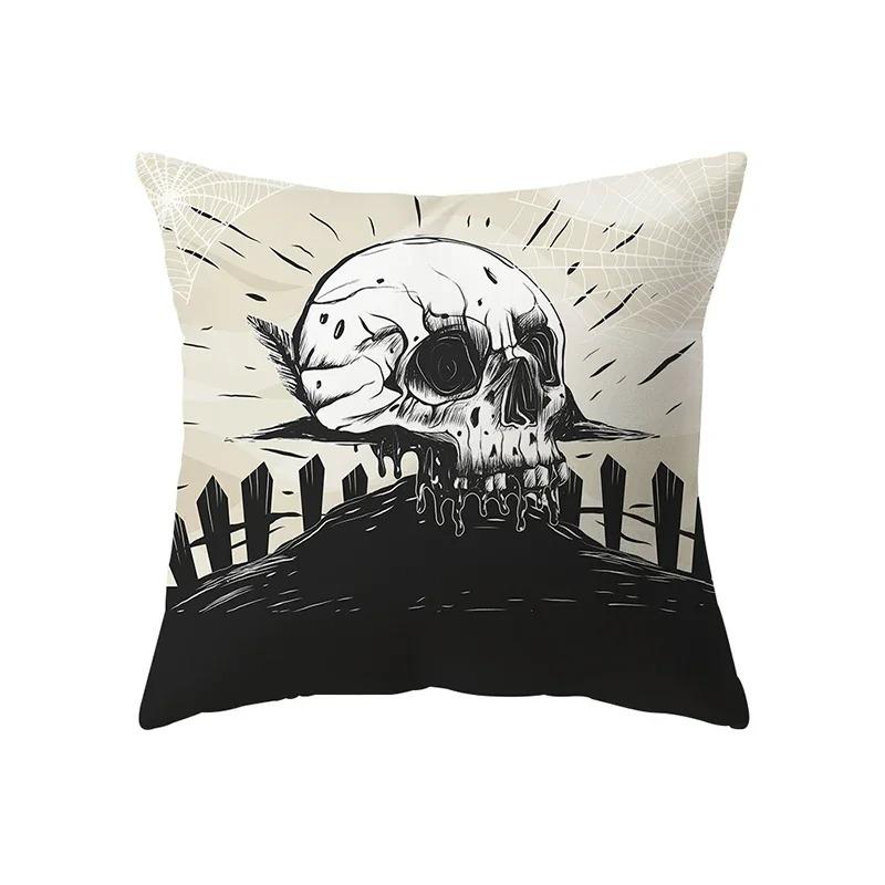 Halloween Theme Pillowcase Car Office Living Room Sofa Halloween Pumpkin Lantern Decoration Pillowcase