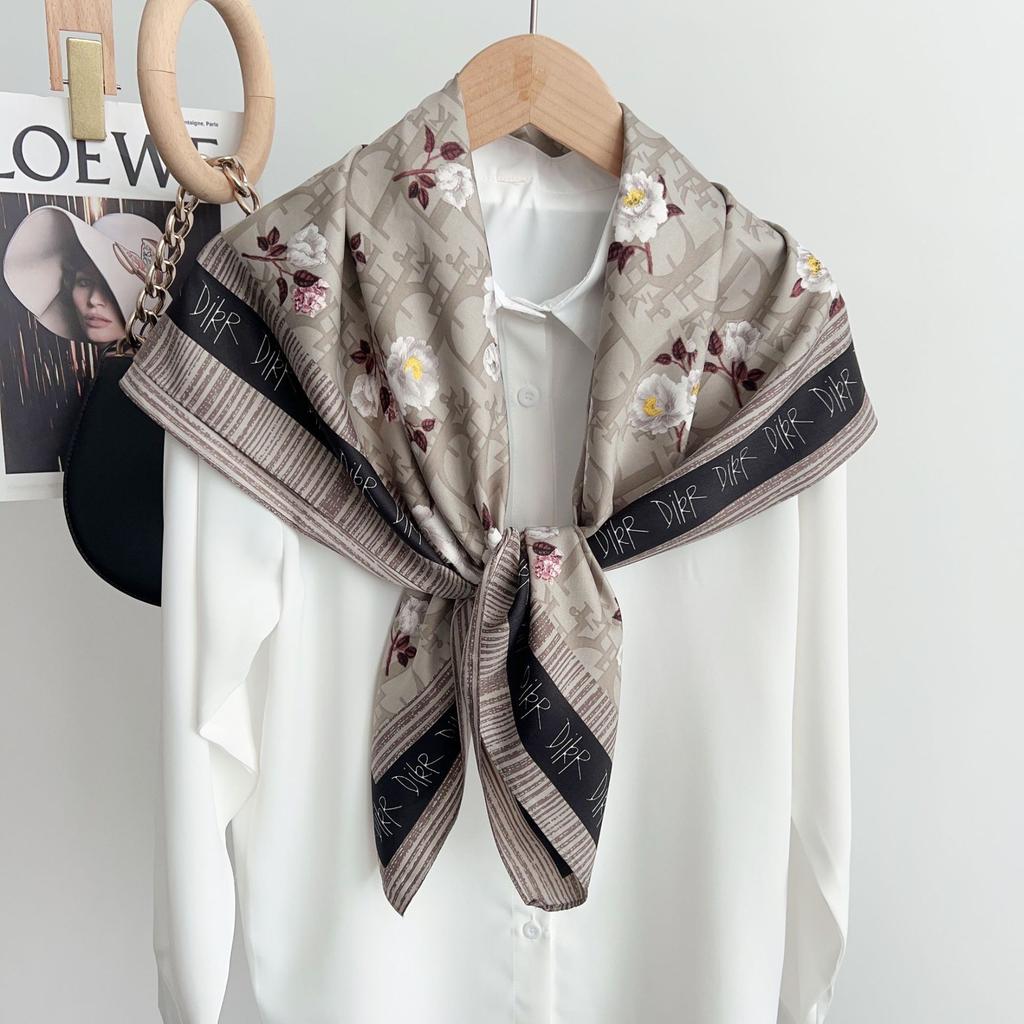 90CM Four Seasons Square Large Square Scarf Luxusná dekoratívna košeľa Profesionálna šatka na hlavu Šál do vlasov Opaľovací krém Šatka na hlavu