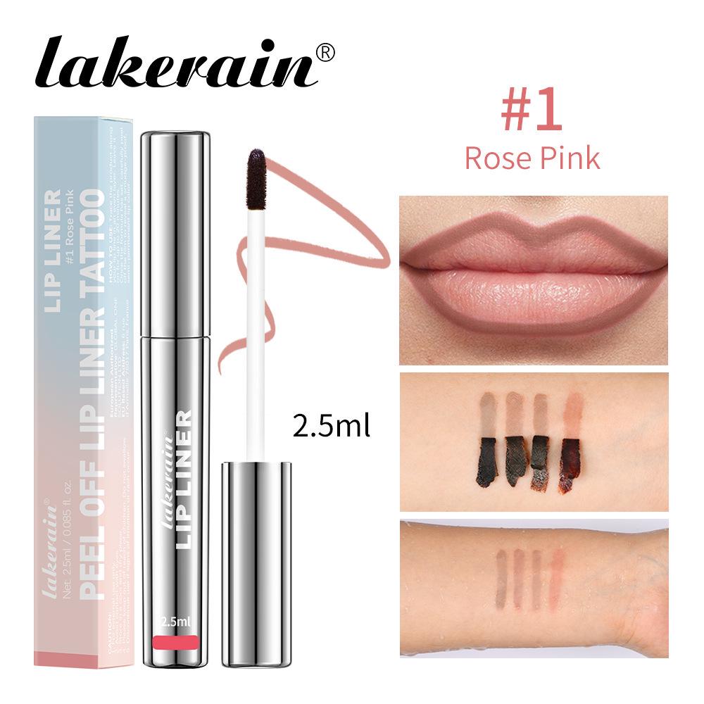 

Lakerain Matte Peel-Off Lip Liner & Gloss - Long-lasting, Fade-resistant, Stain-free. 2.5ml