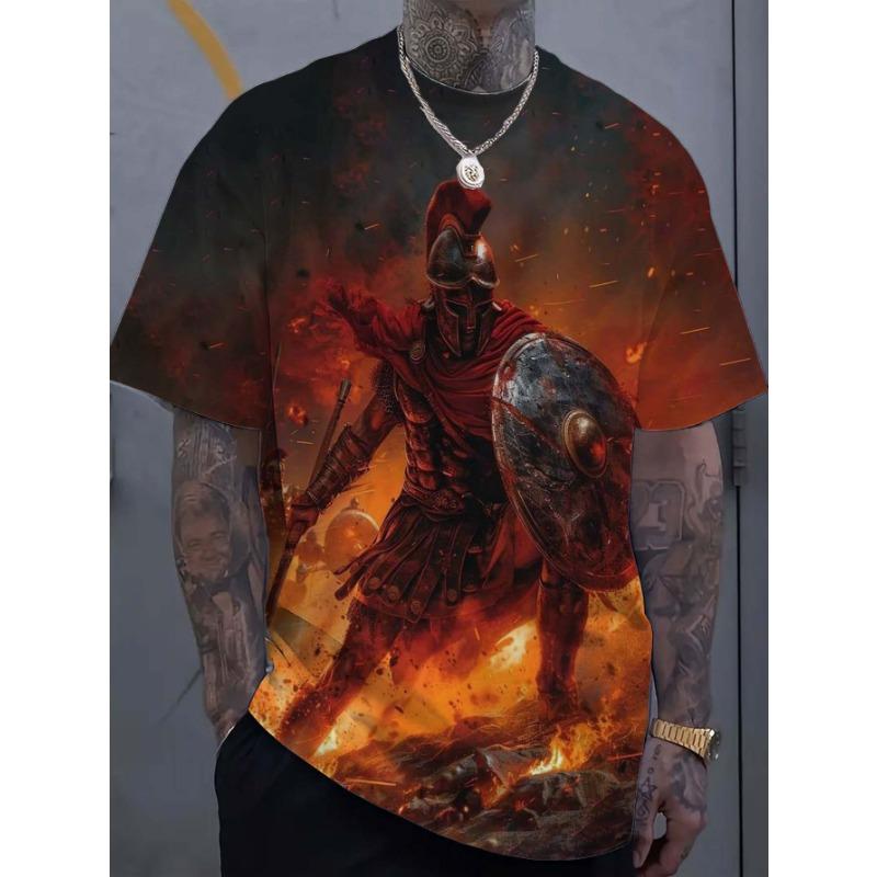 Pánská trička Spartan Vzor 3D Potisk Topy Trička Letní Móda Dámská Streetwear Nadměrné Unisex Tričko Pánské Oblečení