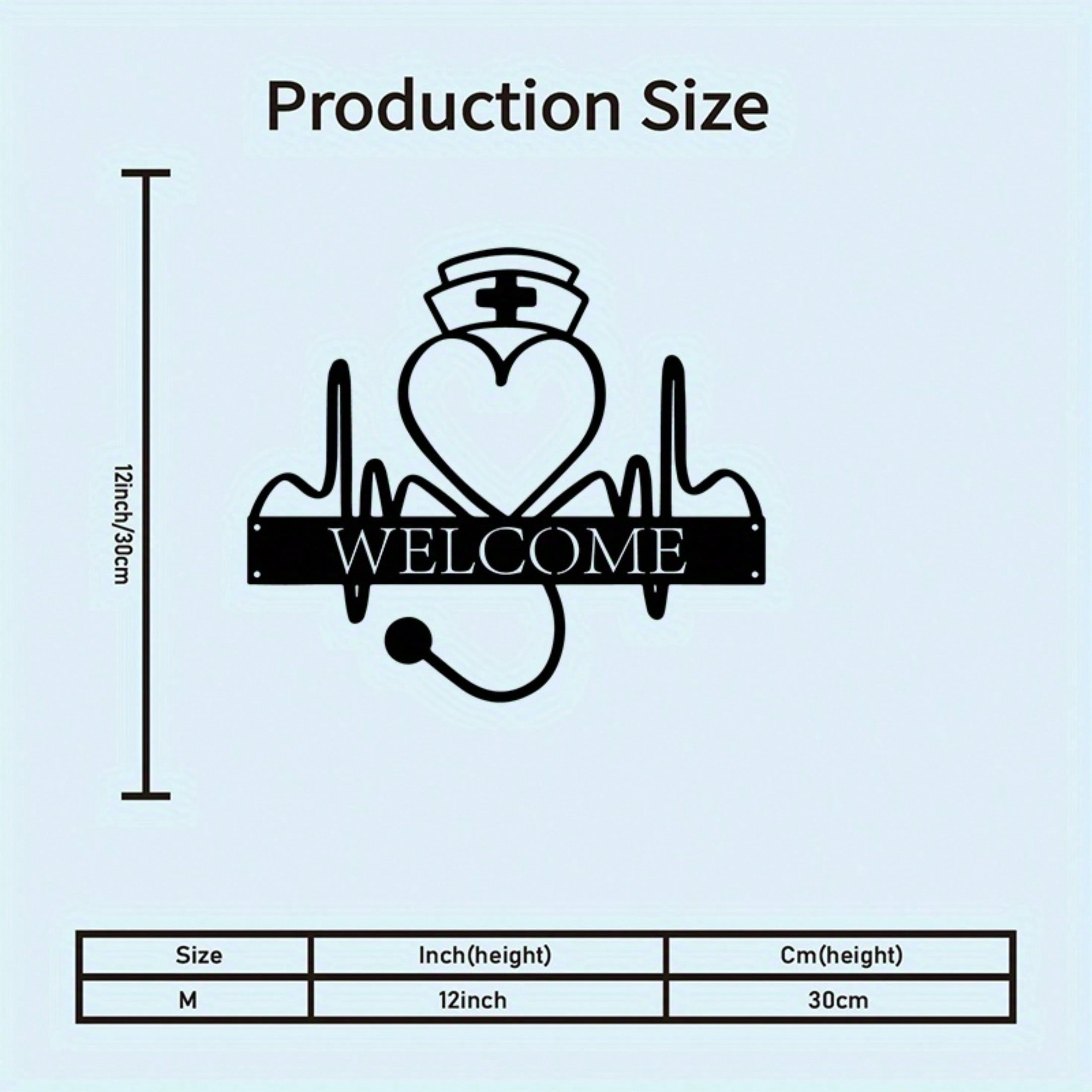 

Metal Heartbeat Wall Art Stethoscope Pulse Plaque for Nurse Medical Gift Clinic Home Decor