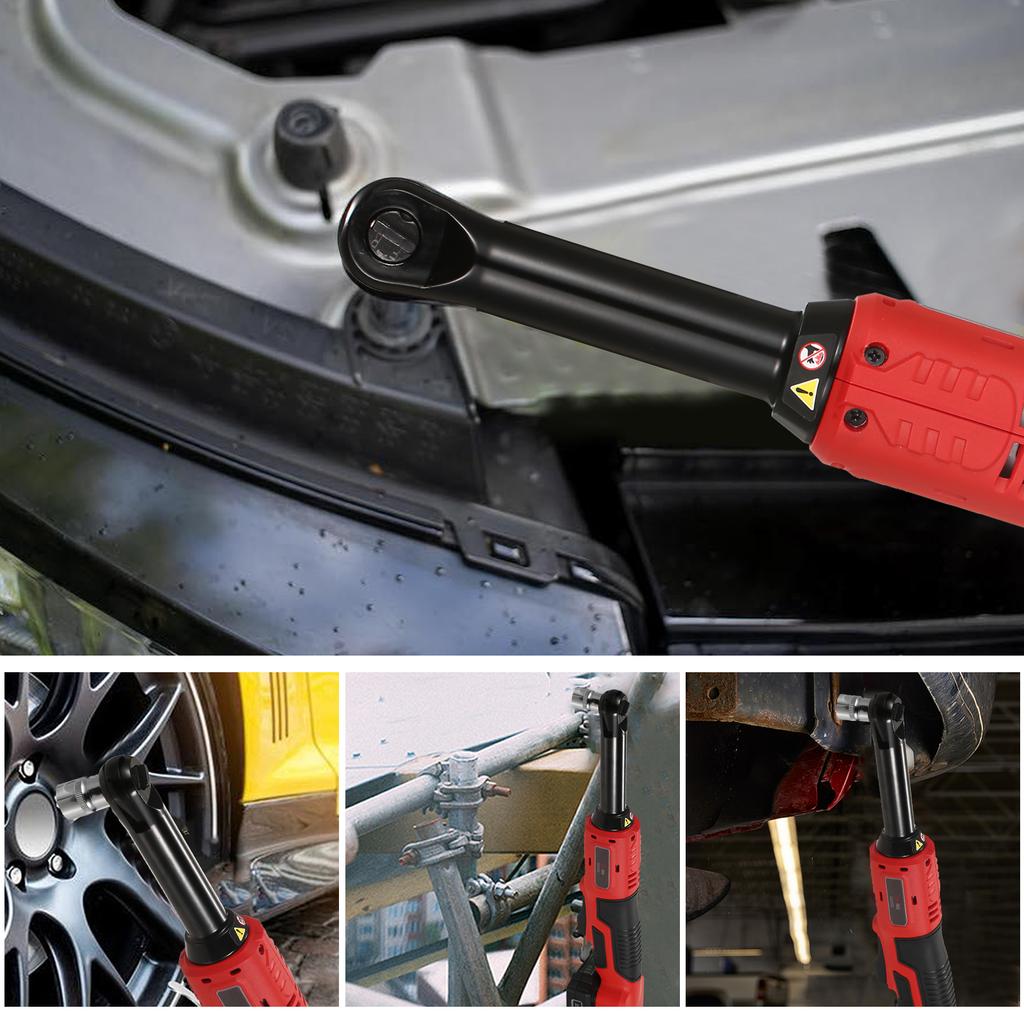 Lepmerk 3/8-inch 20V Cordless Electric Ratchet Wrench 450RPM Variable Speed 60N.M Power Ratcheting