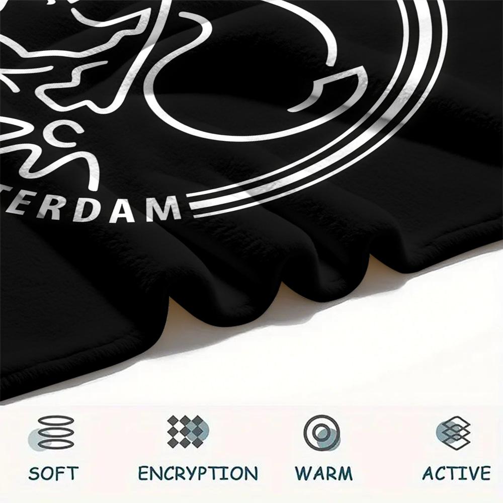 Amsterdamsche Football Club Ajax Flannel Blanket, High quality Comfortable for All Seasons, Home Decor, Warmth and Comfort