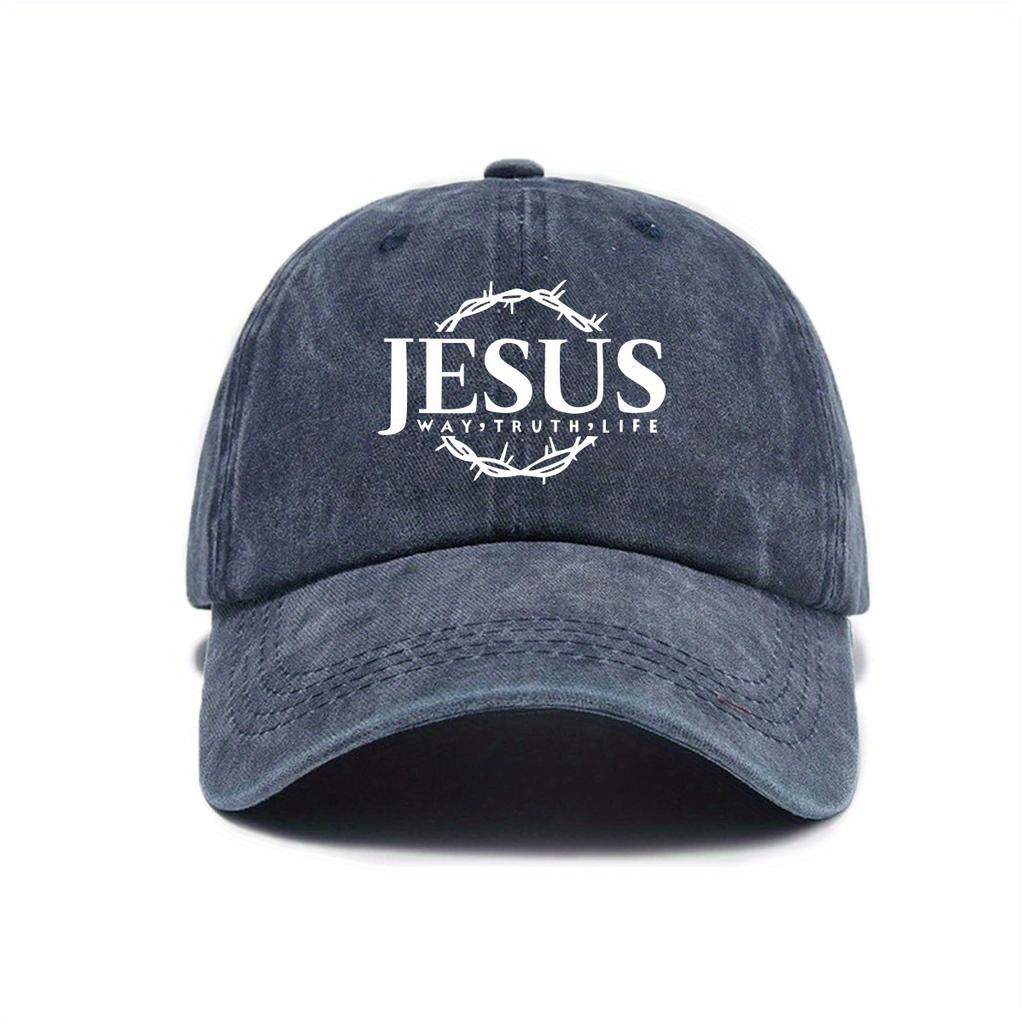Adjustable baseball caps for men and women, Jesus wreath design, urban street style suitable for leisure and outdoor activities