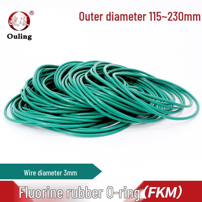Green FKM O-Ring, 115-230mm OD, 3mm Width 115*3mm (1 piece) Green FKM O-ring